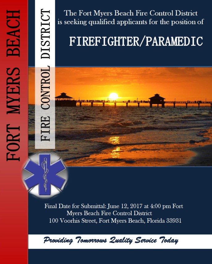 Fort Myers Beach Hiring FF/Paramedic
