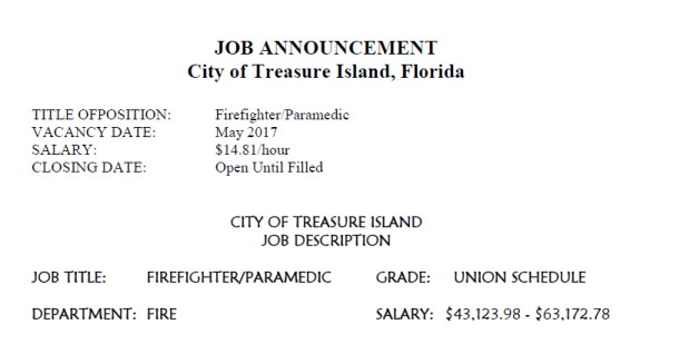 City of Treasure Island Hiring FF/Paramedic