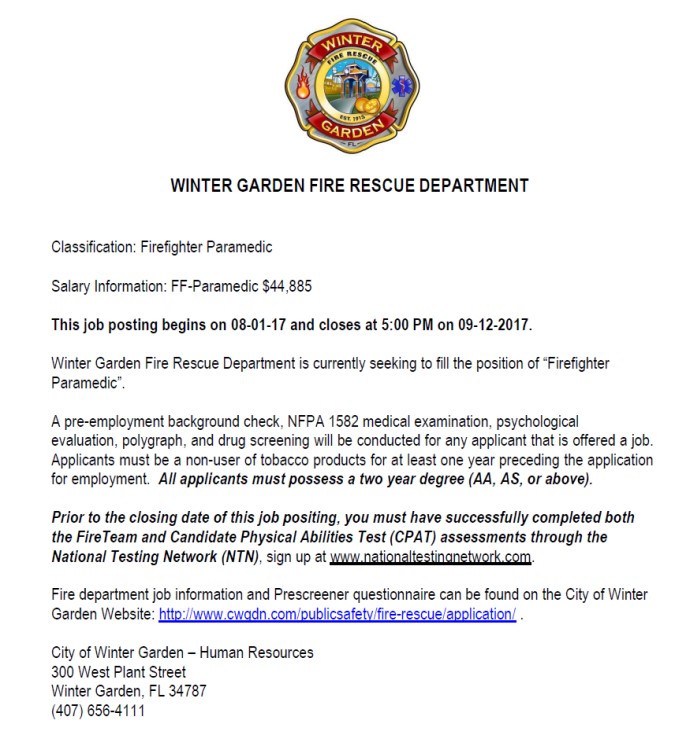 Winter Garden Fire Rescue Department