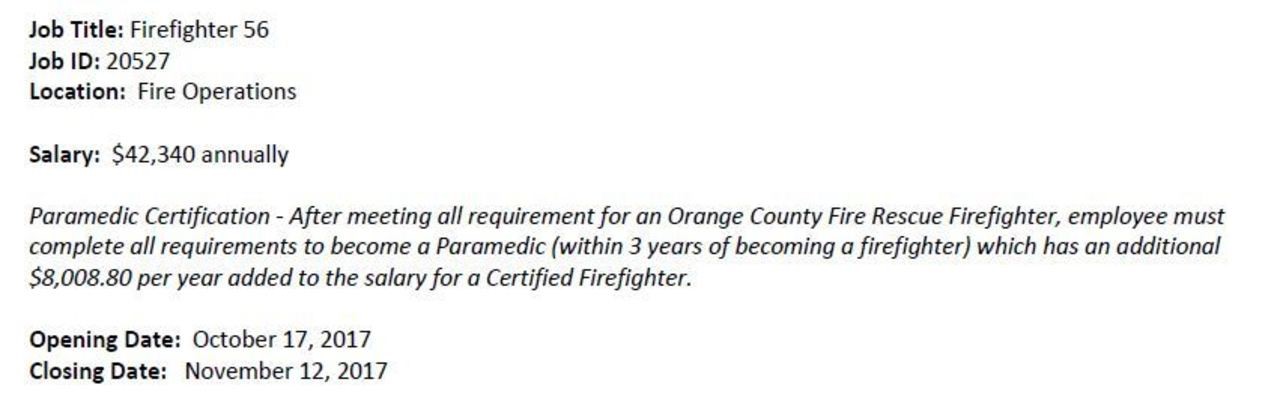 Orange County Fire Rescue Hiring