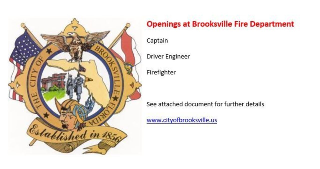 Brooksville Fire Department Hiring
