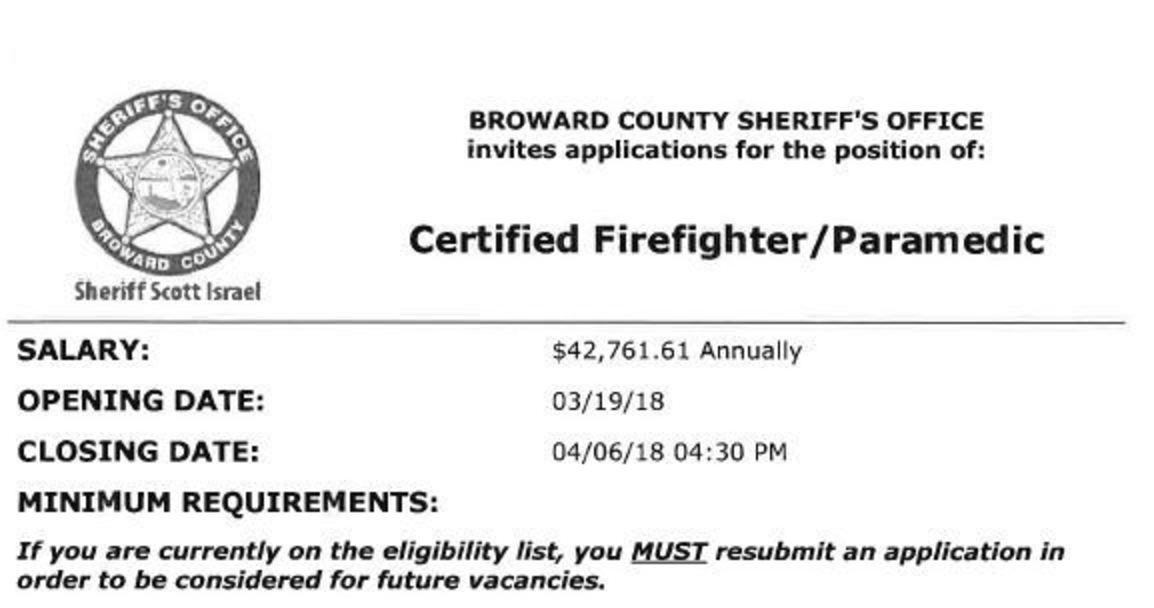 Broward County Hiring FF/Paramedic
