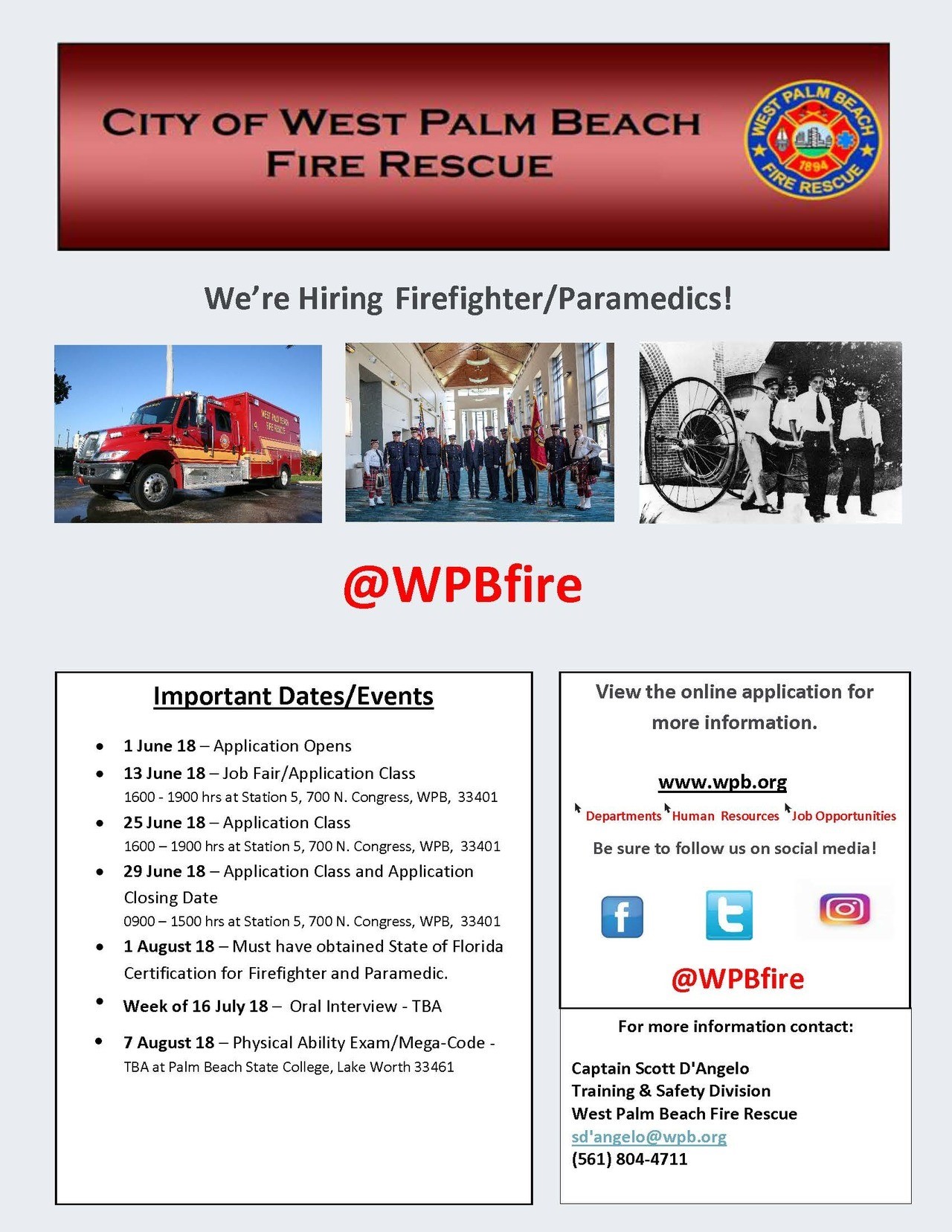 City of West Palm Beach Fire Rescue Hiring FF/Paramedics