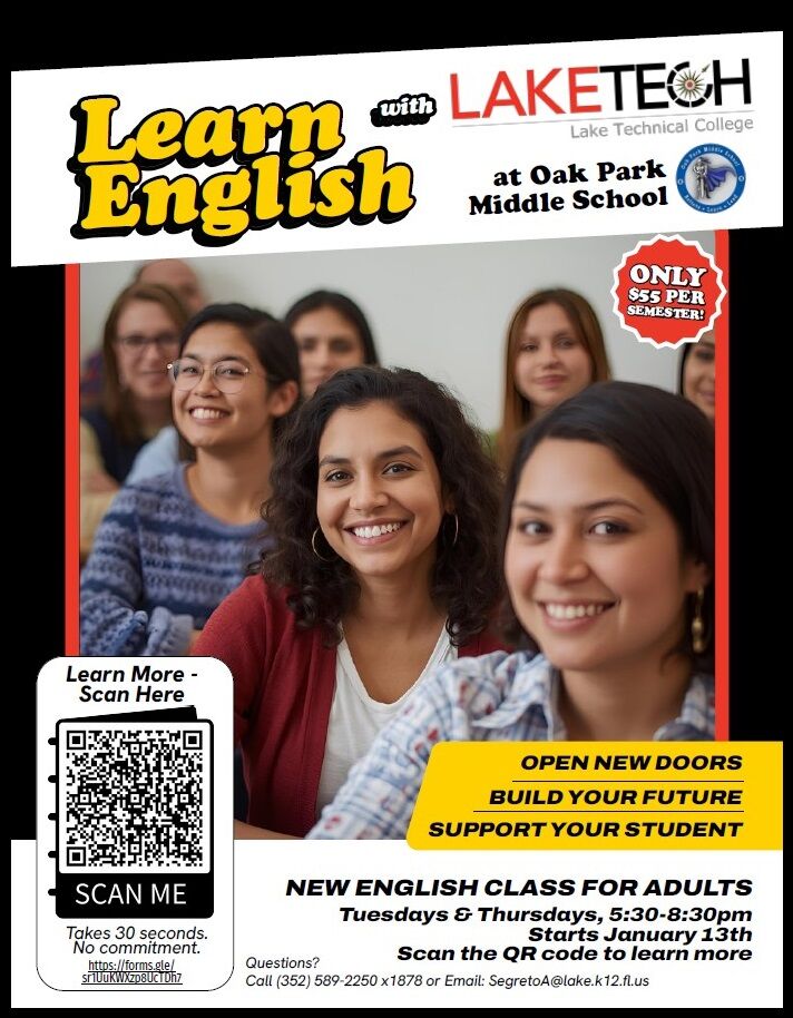 LTC Launches new Adult English Class ESOL, Oak Park Middle School