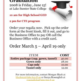 Graduation Regalia Flyer for Friday Update 330x330 Friday Update 3/2/18