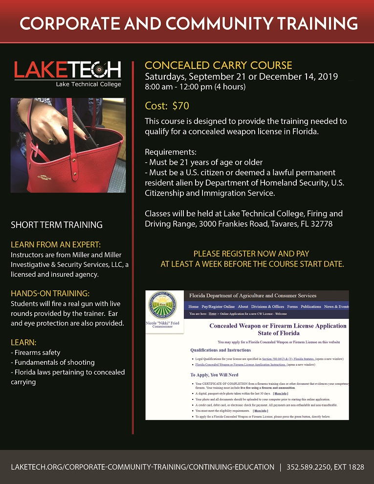 060519 Concealed Carry Course Flyer Fall 2019 lb Concealed Carry Course