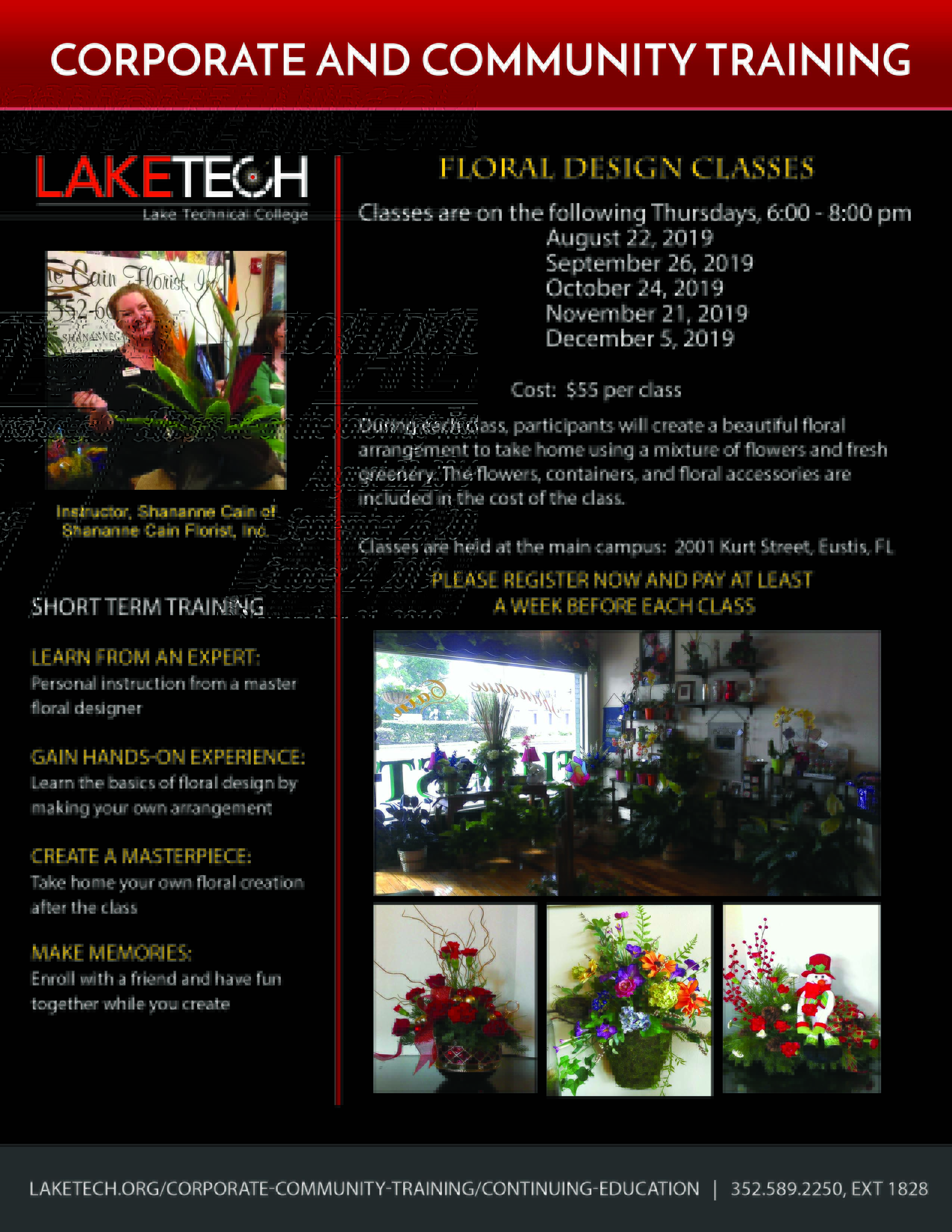 112019 Floral Design Flyer Fall 2019 112019 Floral Design Classes