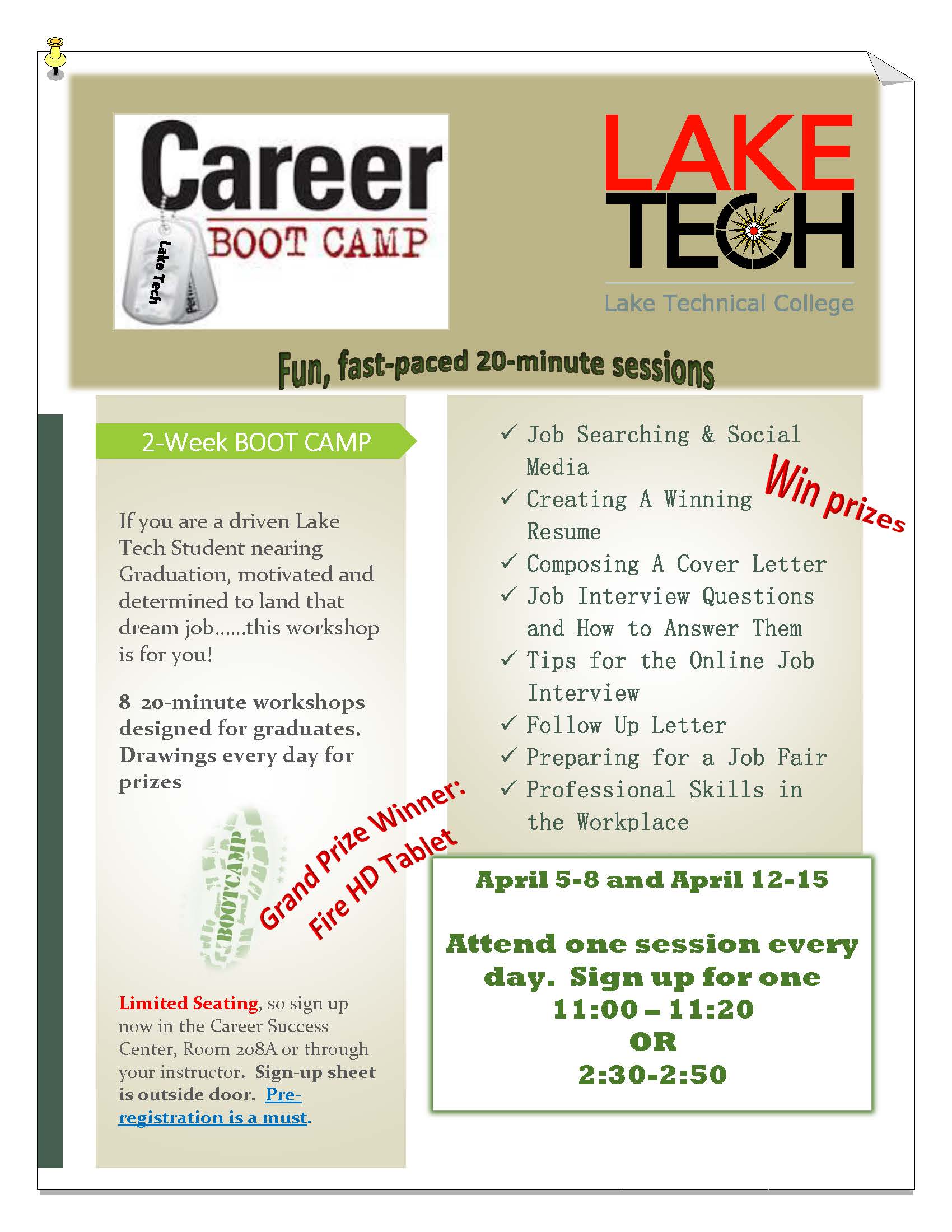 Career Boot Camp 032621 On Campus and in the Community ~ 03/26/21