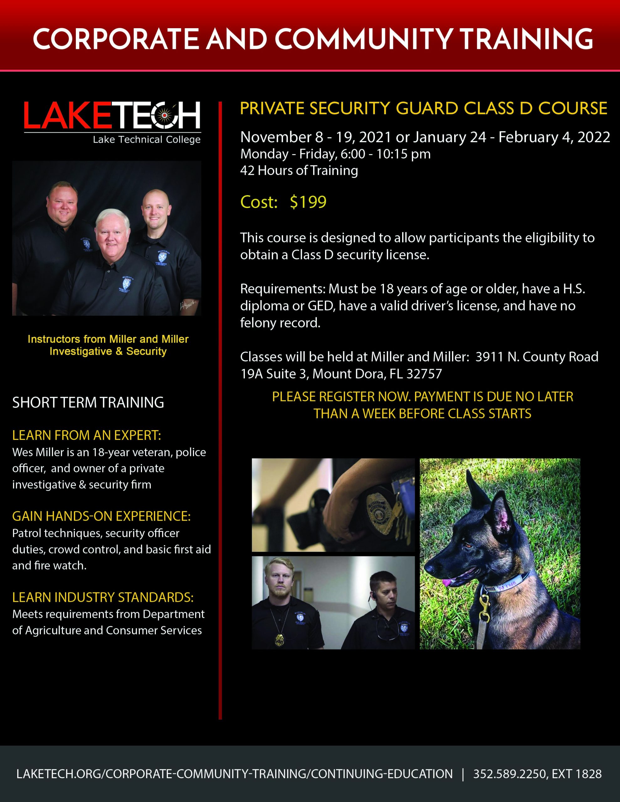 Security Guard Course Flyer Fall 2021 scaled Enroll for CCT Courses ~ Spring 2022