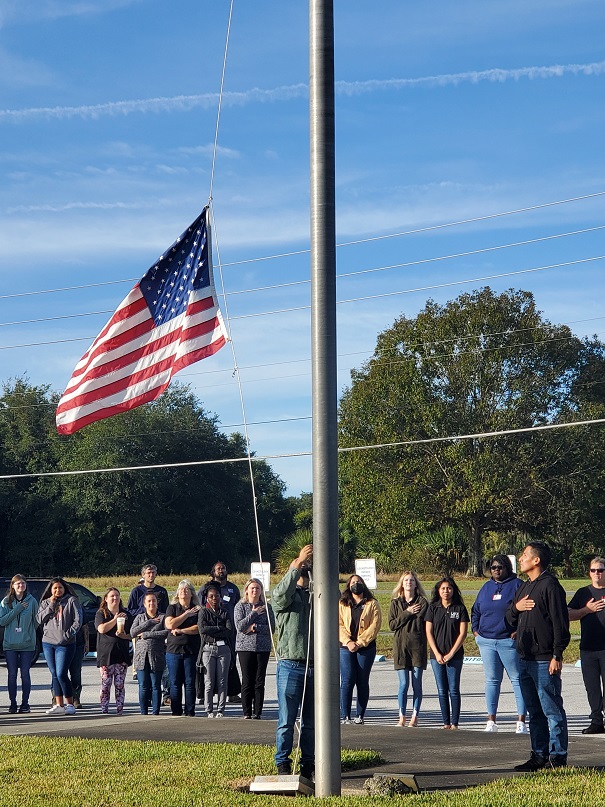 Veterans Day flagpole 4 111721 Student Affairs ~ 11/17/21