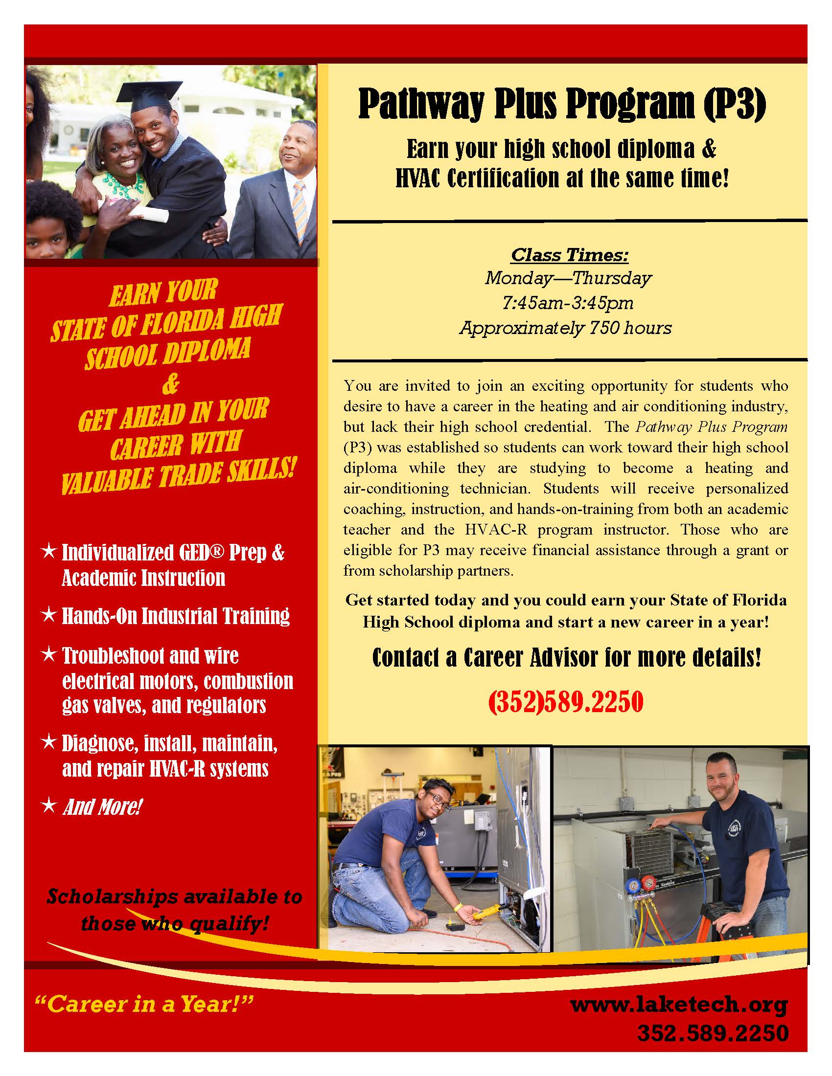 HVAC and GED P3 Course 2021 Amazing Opportunity – Earn your high school diploma while learning HVAC!