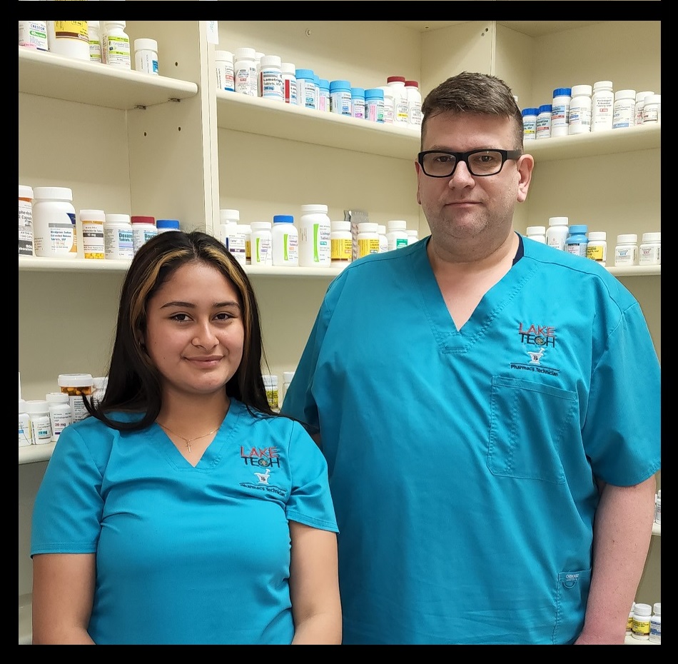 Karla DIaz and Lawrence Stennett Lake Tech Pharmacy Tech Scholarship Recipients High Performing Students Chosen To Receive Phi Theta Kappa Scholarships