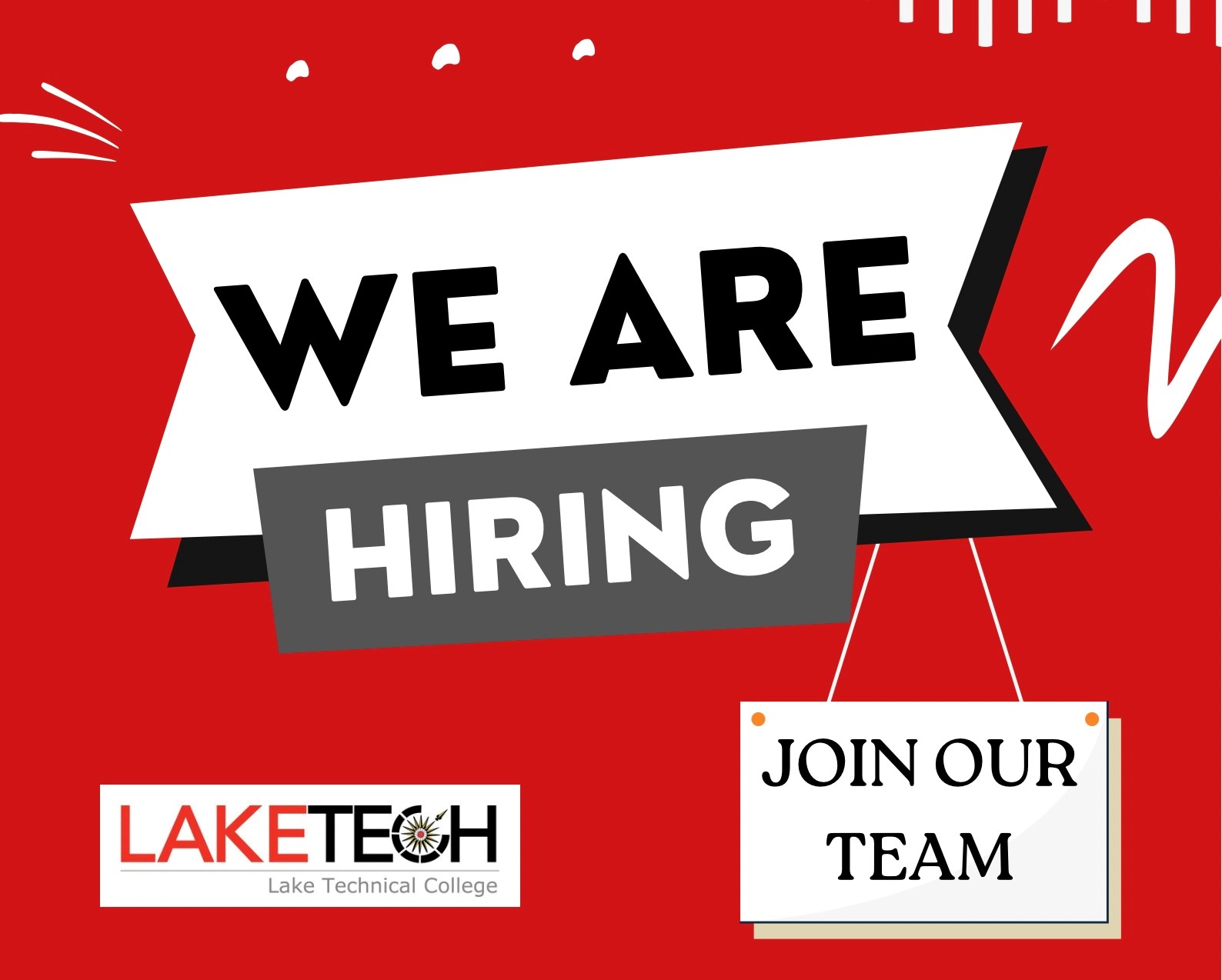 Hiring Website Lake Technical College is Hiring!